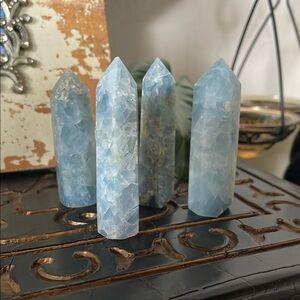 Elegant Blue Crystal Obelisk Celestine